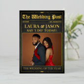 Luxe Trouwkrant Programma Folie Kaart (Staand Voorkant)