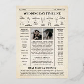 Luxe Trouwkrant Programma Folie Kaart (Achterkant)