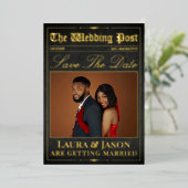 Luxe trouwkrant Save the Date Folie Invita Folie Uitnodiging (Staand Voorkant)