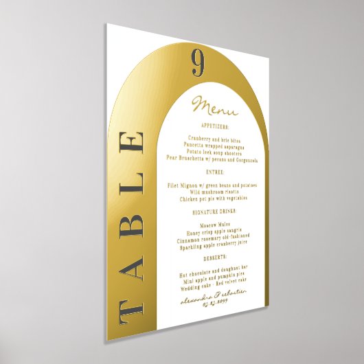 Luxe trouwmenu en tafelnummer goud zilver folie afdrukken (Laagn)