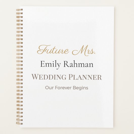 Luxe Trouwplanner | Op maat gemaakte bruidsnotitie Planner (Voorkant)