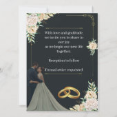 Luxe Trouwuitnodiging Zwart en Goud Kaart (Achterkant)