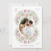 Luxe Tuin Bloemige Bewaar de Datum Save The Date (Voorkant)