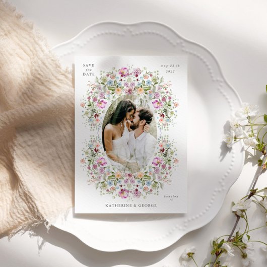 Luxe Tuin Bloemige Bewaar de Datum Save The Date