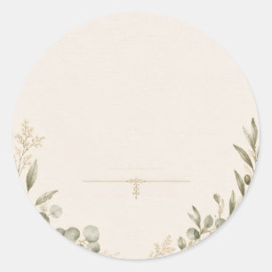 Luxe Tuinbruiloft – Verfijnde Eucalyptus Ronde Sticker