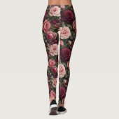 Luxe Tuinroos Bloemkunst Leggings (Achterkant)