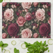 Luxe Tuinroos Bloemkunst Theedoek (Gevouwen)