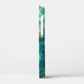Luxe turkoois agaatmarmer met gouden aders Case-Mate iPhone case (Achterkant / Links)