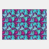 Luxe turkooise faux glitter gnome pet Kerstmis Inpakpapier Vel (Voorkant)