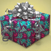 Luxe turkooise faux glitter gnome pet Kerstmis Inpakpapier Vel