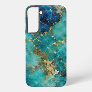 Luxe turkooissteen met elegante gouden aders samsung galaxy hoesje