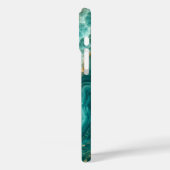 Luxe Turquoise Agaat Marmer met Gouden Aders Case-Mate iPhone Case (Achterkant / Links)