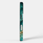Luxe Turquoise Agaat Marmer met Gouden Aders Case-Mate iPhone Case (Achterkant / Rechts)