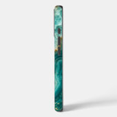 Luxe Turquoise Agaat Marmer met Gouden Aders Case-Mate iPhone Case (Achterkant / Links)