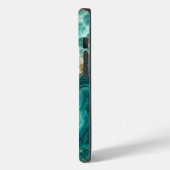 Luxe Turquoise Agaat Marmer met Gouden Aders Case-Mate iPhone Case (Achterkant / Links)