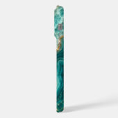 Luxe turquoise agaat marmer met gouden aders iPhone hoesje (Linkerkant)