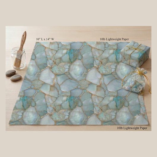 Luxe Turquoise Agate Geode Gouden Aders Decoupage Tissuepapier