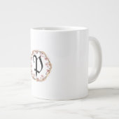 Luxe Turquoise bloemengradiënt monogram naam Grote Koffiekop (Voorkant rechts)