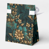 Luxe Turquoise en Bronzen Bloemensieraden Doosje (Achterkant)