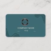 Luxe Turquoise en Crème Professioneel QR Code Visitekaartje (Voorkant)
