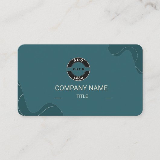 Luxe Turquoise en Crème Professioneel QR Code Visitekaartje (Voorkant)
