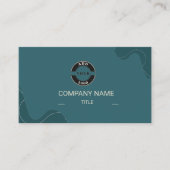 Luxe Turquoise en Crème Professioneel QR Code Visitekaartje (Voorkant)