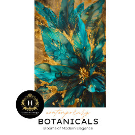Luxe turquoise en goud botanisch vloeipapier tissuepapier