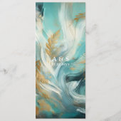 Luxe Turquoise en Gouden Kwaststreken Menu (Achterkant)