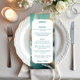 Luxe Turquoise en Gouden Kwaststreken Menu