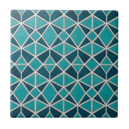 Luxe Turquoise Geometrische Diamant Mozaïektegel Tegeltje