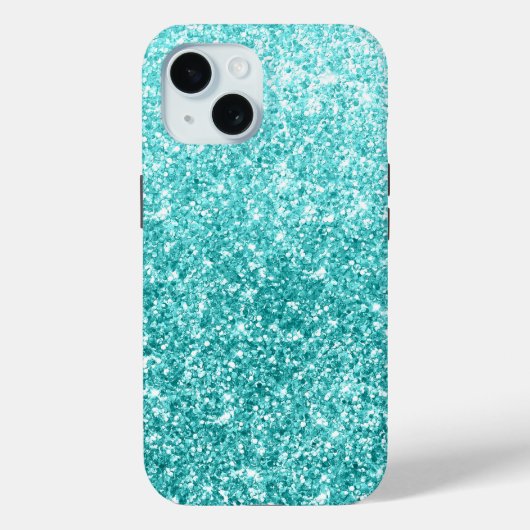 Luxe turquoise glitter gradiënt Case-Mate iPhone case (Achterkant)