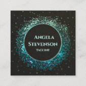 Luxe turquoise glitter Visitekaartje (Voorkant)