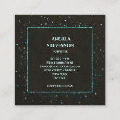 Luxe turquoise glitter Visitekaartje (Achterkant)