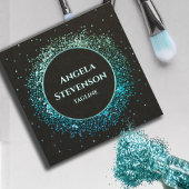 Luxe turquoise glitter Visitekaartje