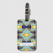 Luxe Turquoise Gouden Blad Mandala Bagagelabel (Voorkant (verticaal))