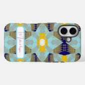Luxe Turquoise Gouden Blad Mandala Case-Mate iPhone Case (Achterkant (horizontaal))