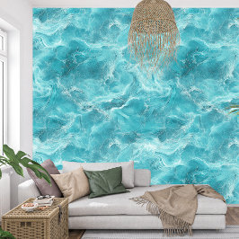 Luxe turquoise marmeren textuur behang