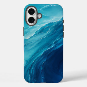Luxe Turquoise Oceaangolf iPhone 16 Plus Hoesje