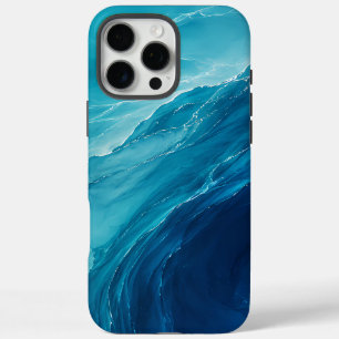 Luxe Turquoise Oceaangolf iPhone 16 Pro Max Hoesje