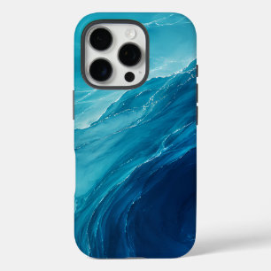 Luxe Turquoise Oceaangolf iPhone 16 Pro Hoesje