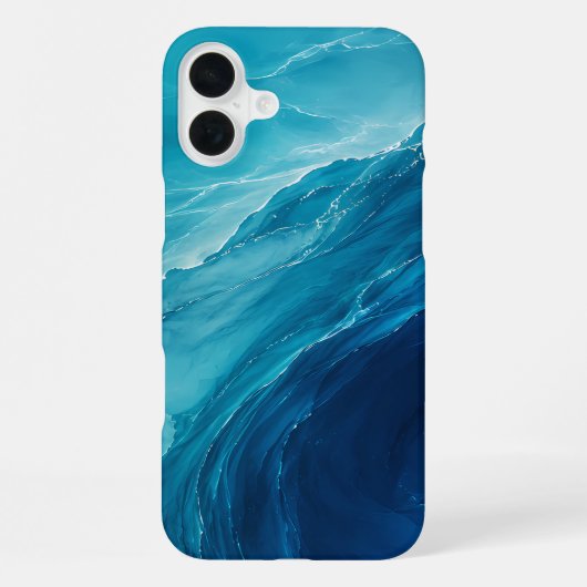 Luxe Turquoise Oceaangolf iPhone Hoesje (Achterkant)