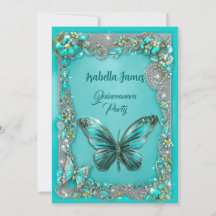 luxe turquoise Quinceanera party Vlinder chic