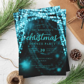 Luxe turquoise winterverlichting Kerstmis Kaart
