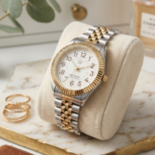 Luxe twee-tone gouden zilveren polshorloge met kro horloge