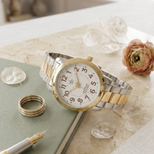 Luxe Twee-Toons Gouden Zilveren Link Horloge Aange