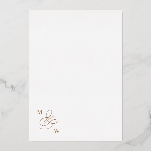 Luxe Typografie Bruiloft Folie Uitnodiging (Achterkant)