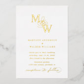 Luxe Typografie Bruiloft Folie Uitnodiging (Voorkant)