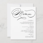 Luxe Typografie Bruiloft Menu Kaart (Voorkant)