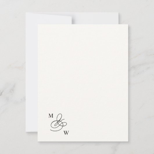 Luxe Typografie Bruiloft Menu Kaart (Achterkant)