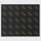 Luxe Typografie Bruiloft Monogram Cadeaupapier (Vlak)